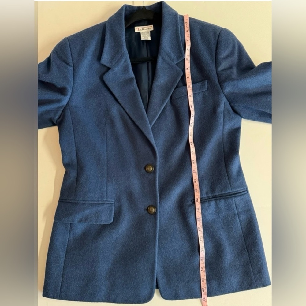 Vtg 100% Camel Hair Talbots blue preppy warm two button blazer.Size 10 - Picture 9 of 10